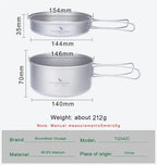 TitanVoyage™ Folding Titanium Cookware Set